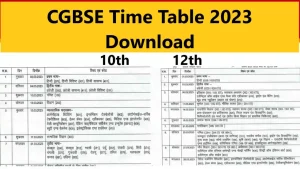 chhattisgrah Board time table 2023 download