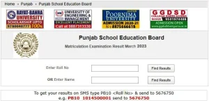 pseb 10th result 2023 link